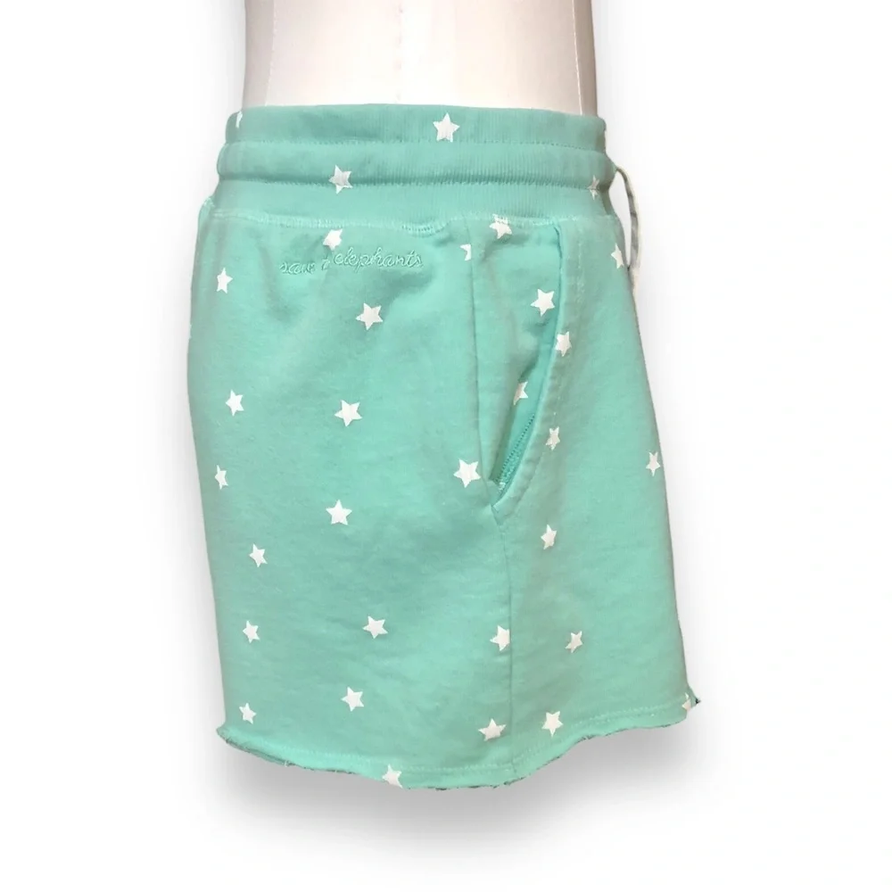 IVORY ELLA Pull On Drawstring Cutoff Shorts Star Pattern